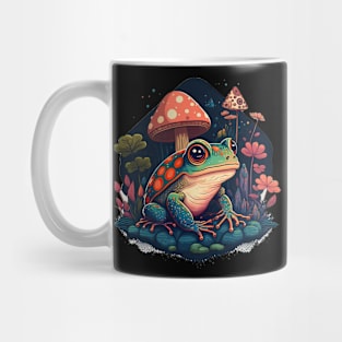 Cottagecore aesthetic frog on Mushroom Mug